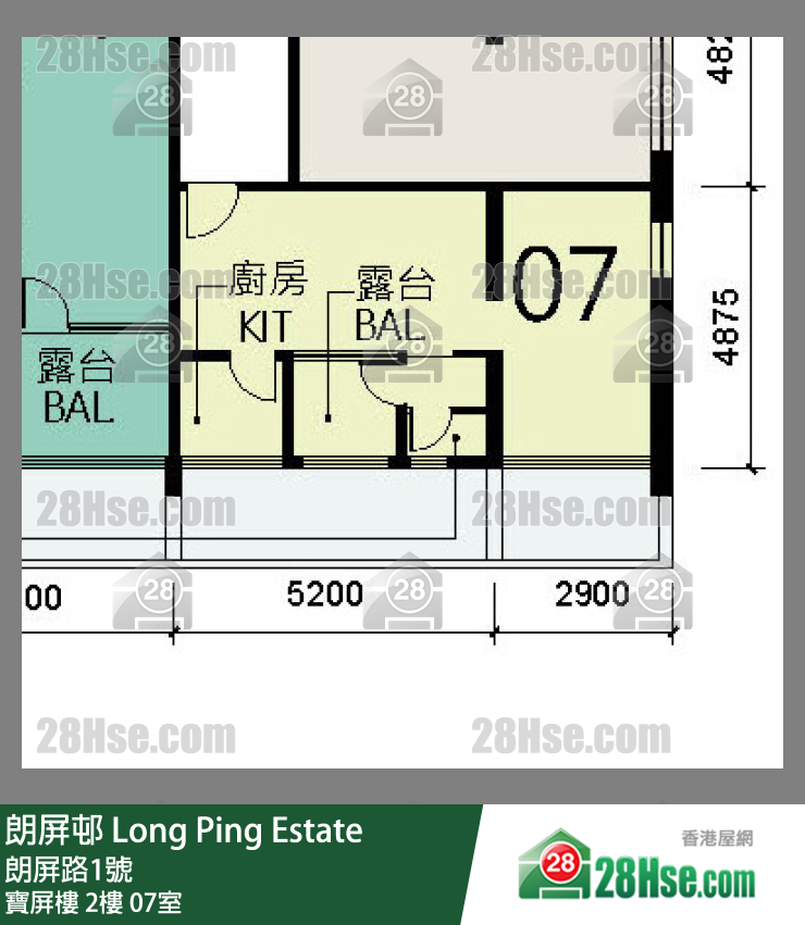 朗屏邨 寶屏樓2樓 07室 平面圖