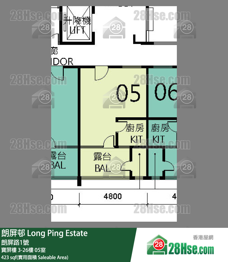 朗屏邨 寶屏樓17樓 05室 平面圖
