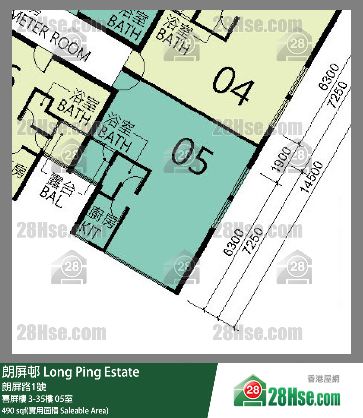 朗屏邨 喜屏樓31樓 05室 平面圖