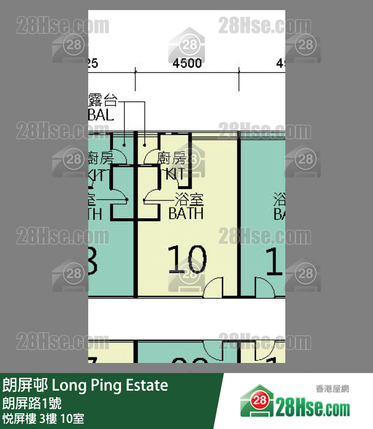 朗屏邨 悅屏樓 3樓 10室 平面圖