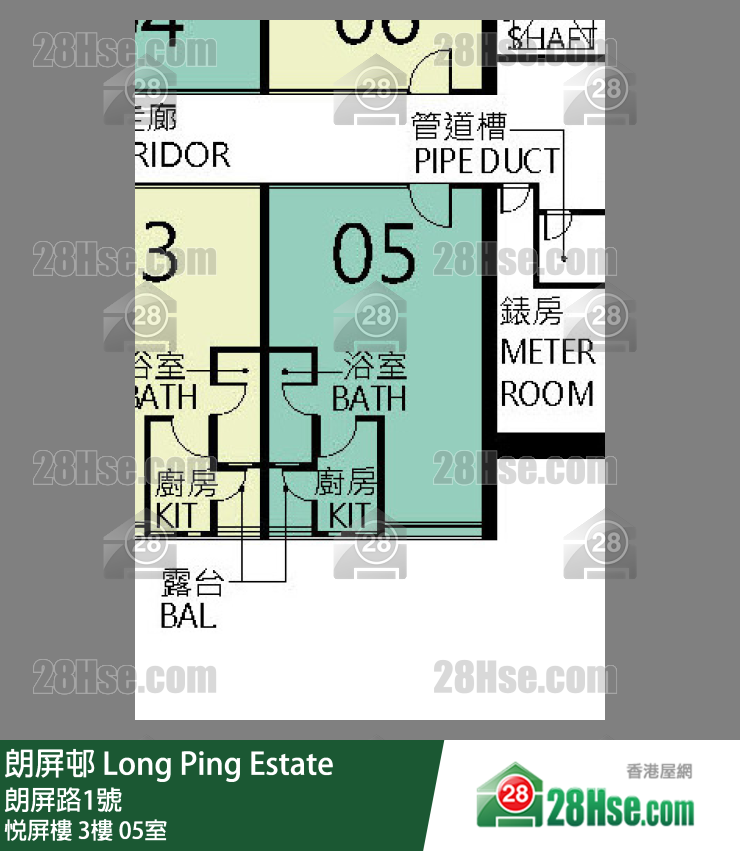 朗屏邨 悅屏樓 3樓 05室 平面圖