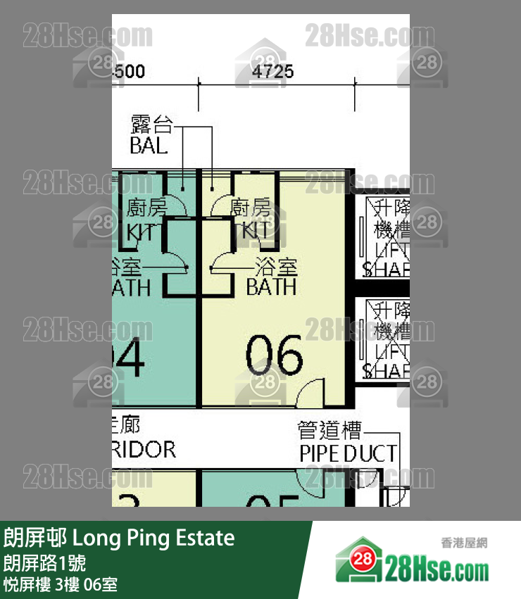 朗屏邨 悅屏樓 3樓 06室 平面圖