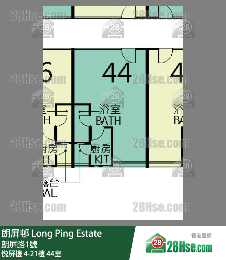 朗屏邨 悅屏樓20樓 44室 平面圖