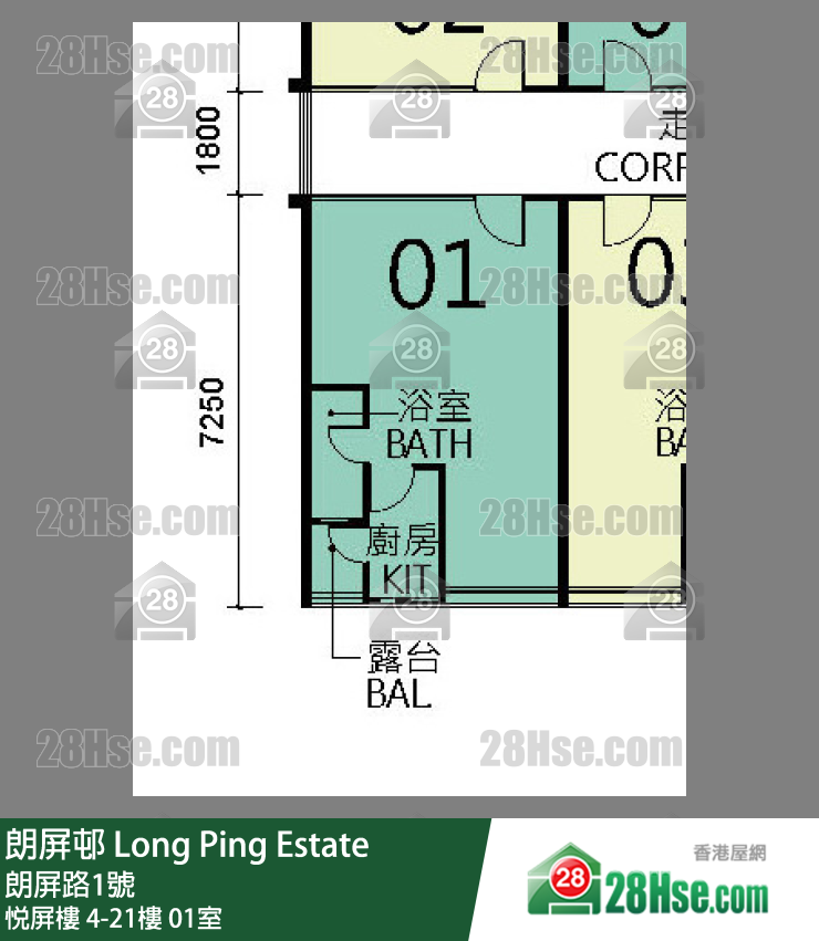 朗屏邨 悅屏樓6樓 01室 平面圖