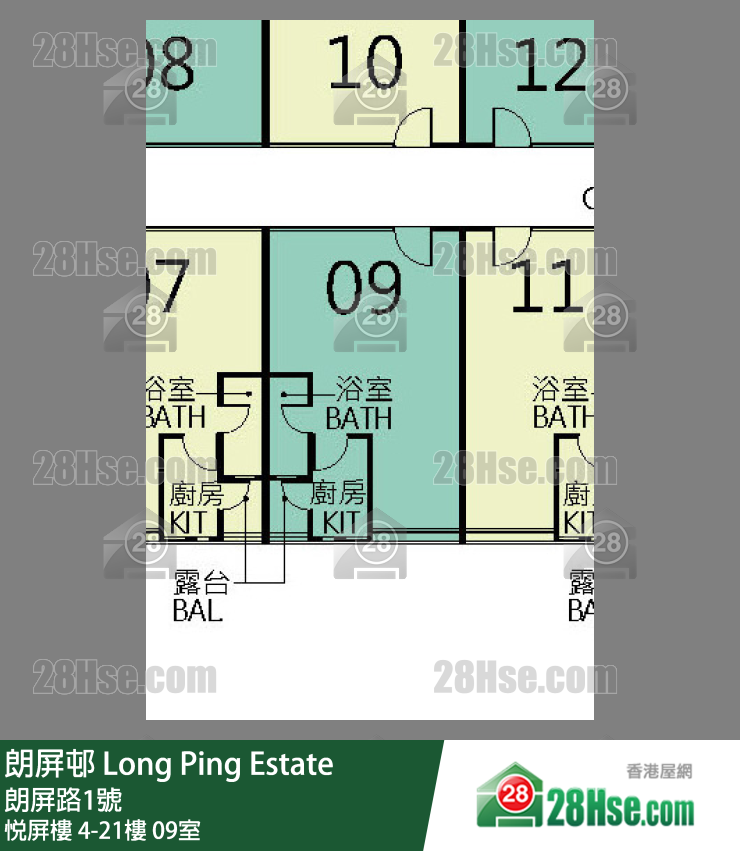 朗屏邨 悅屏樓11樓 09室 平面圖