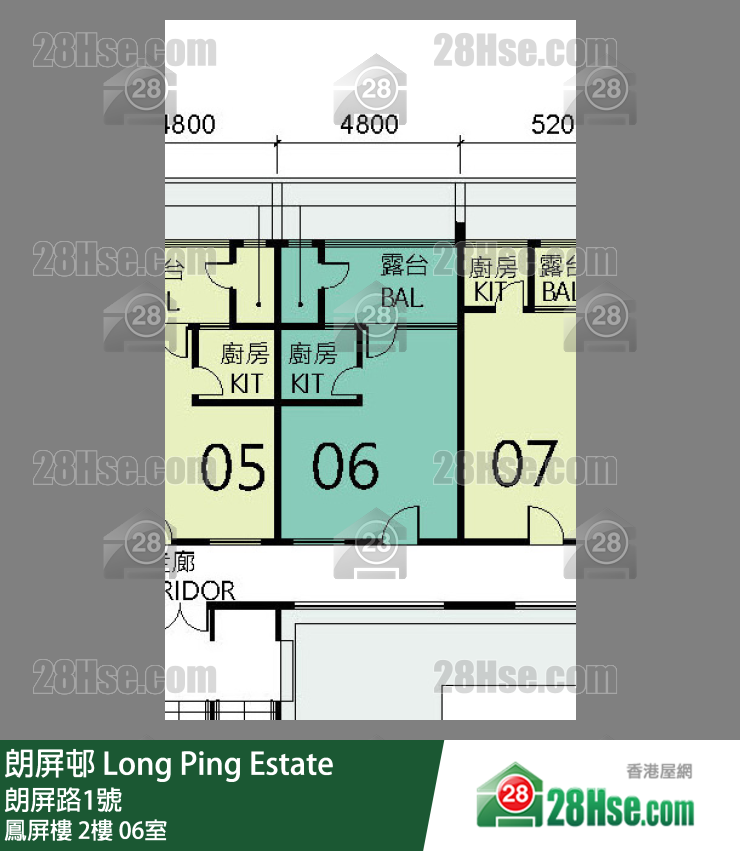 朗屏邨 鳳屏樓2樓 06室 平面圖
