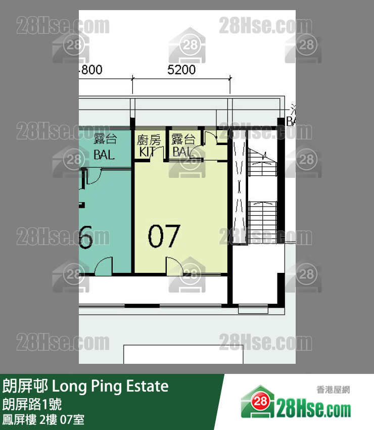 朗屏邨 鳳屏樓2樓 07室 平面圖