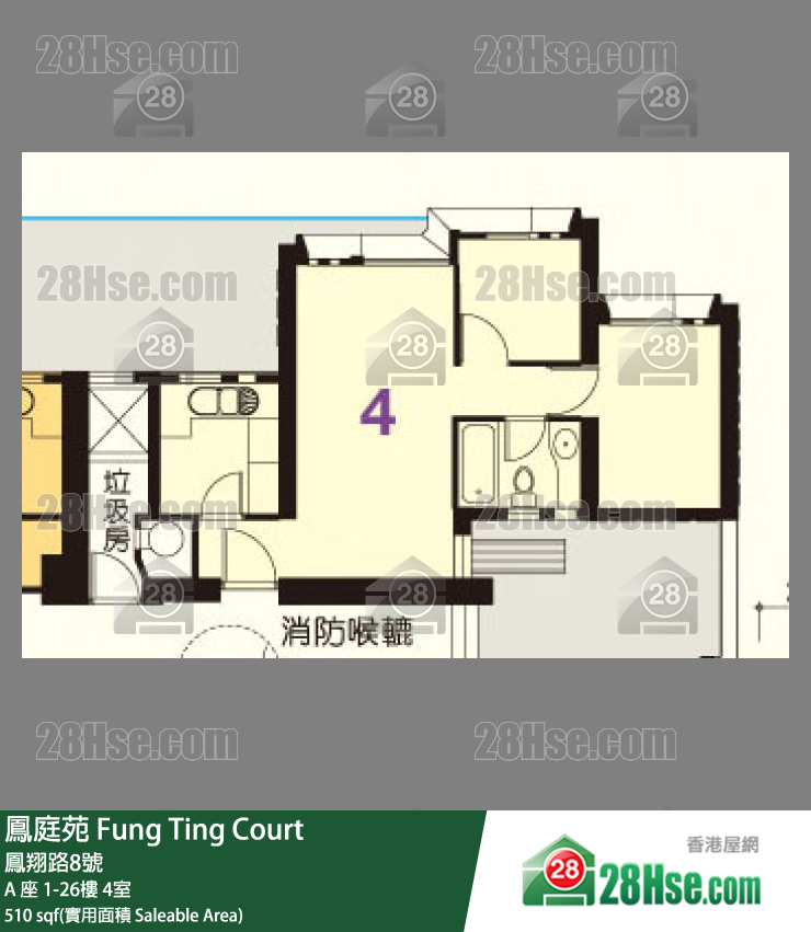 凤庭苑 A 座5楼 4室 平面图