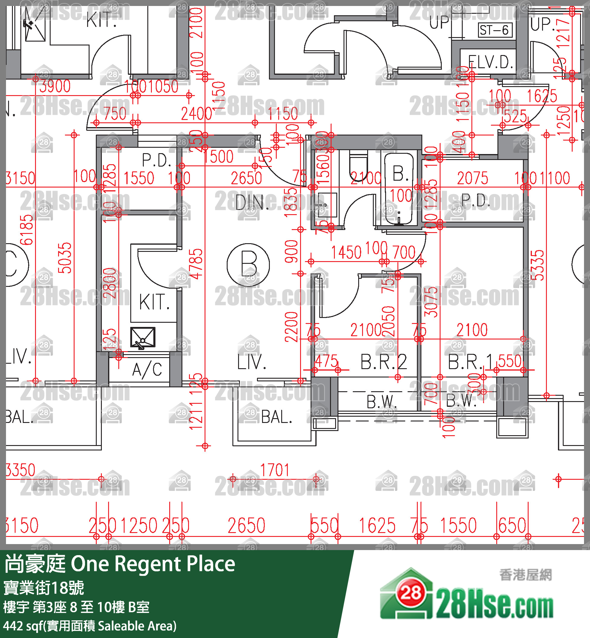 尚豪庭 樓宇第3座9樓 B室 平面圖