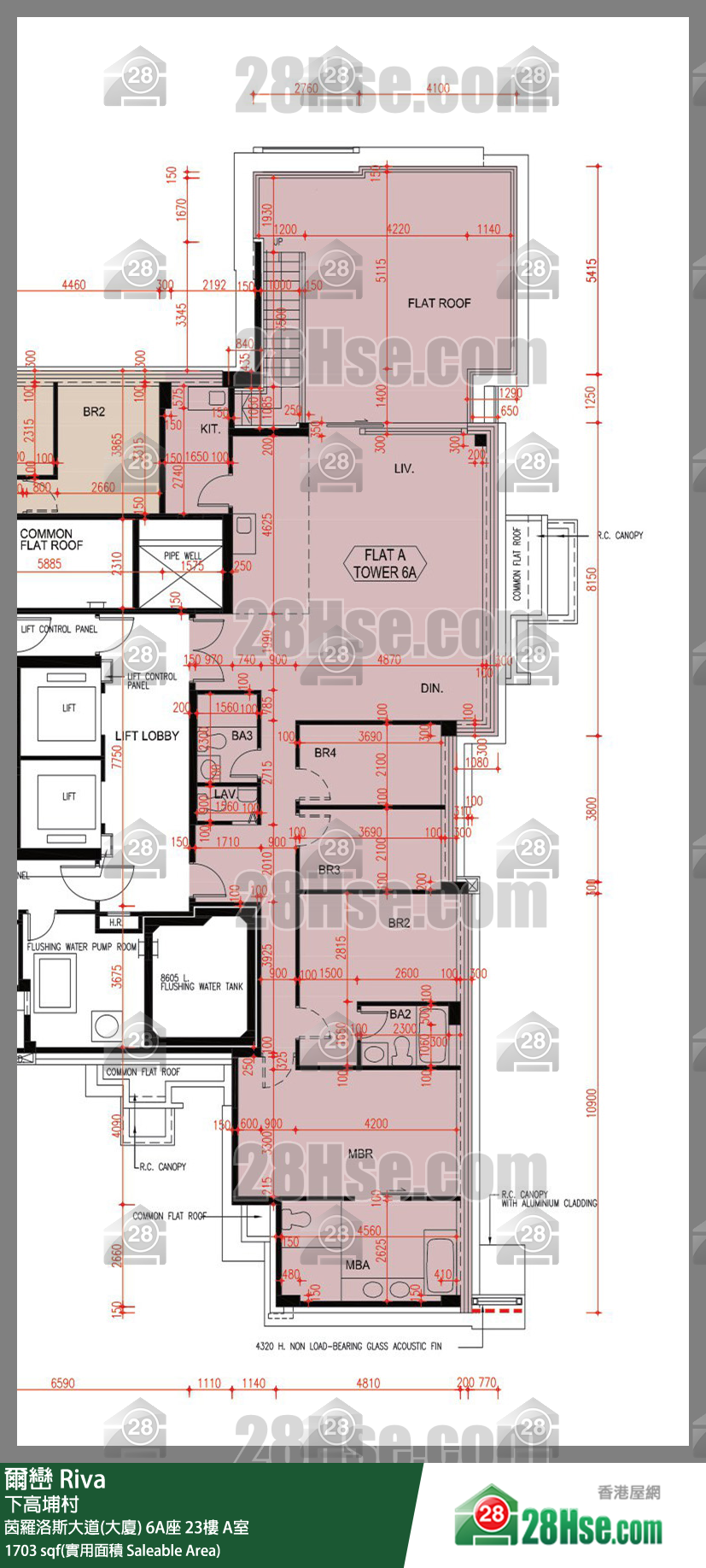 爾巒 茵羅洛斯大道(大廈)6A座23樓 A室 平面圖