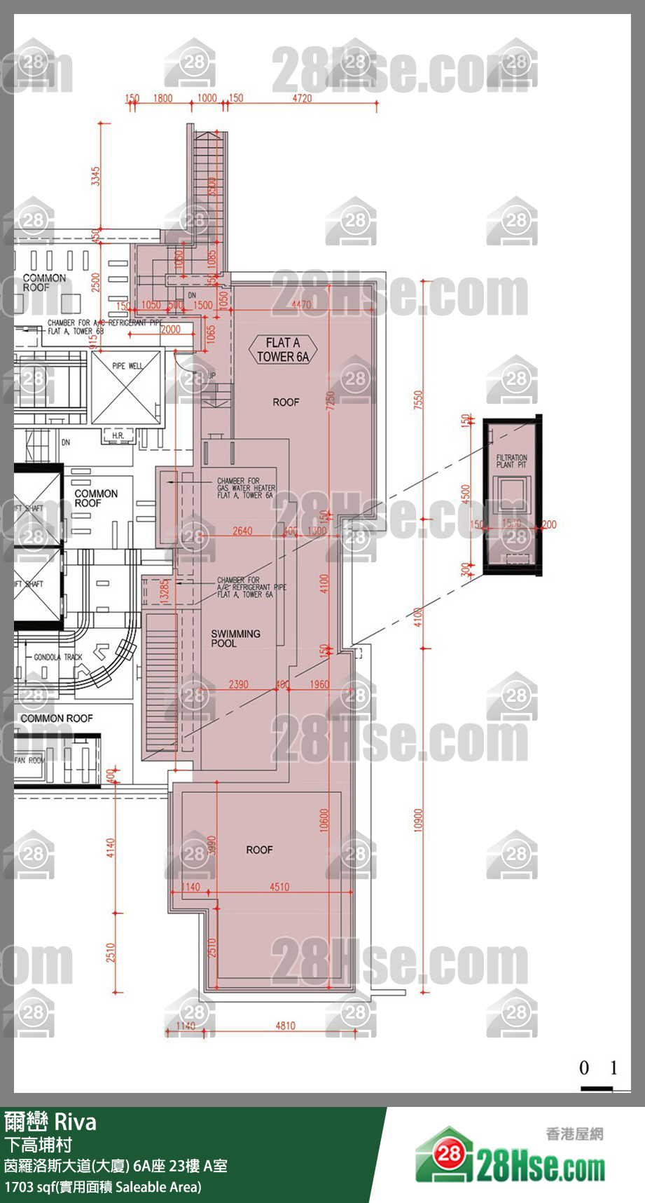 爾巒 茵羅洛斯大道(大廈)6A座23樓 A室 平面圖
