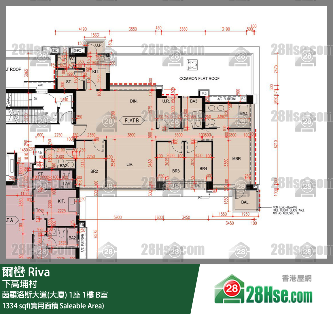 爾巒 茵羅洛斯大道(大廈) 1座 1樓 B室 平面圖