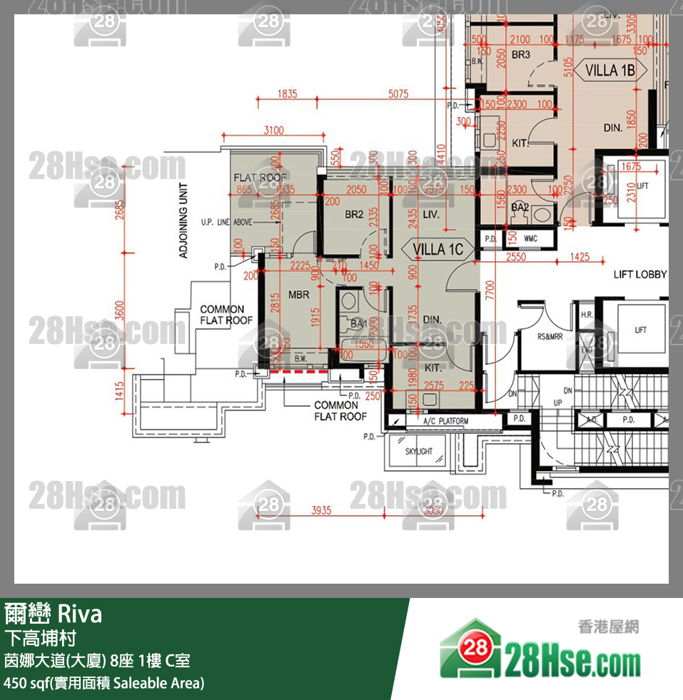 爾巒 茵娜大道(大廈) 8座 1樓 C室 平面圖