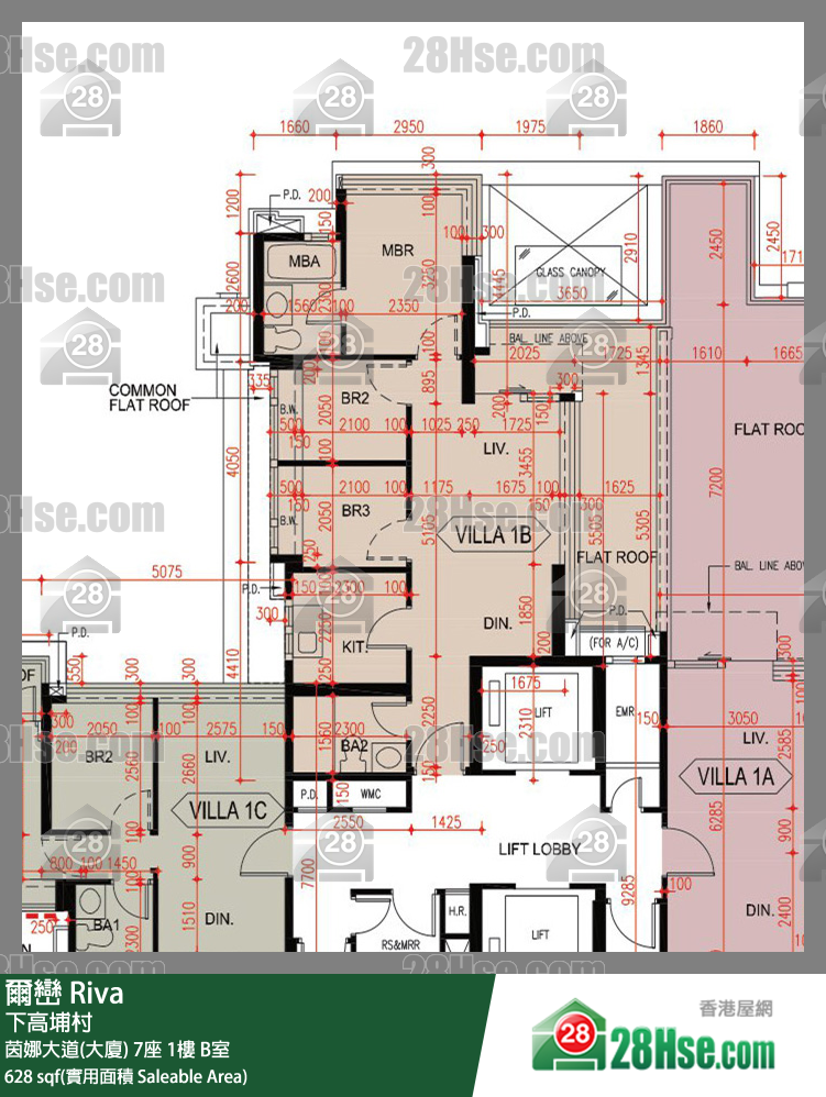 爾巒 茵娜大道(大廈)7座1樓 B室 平面圖