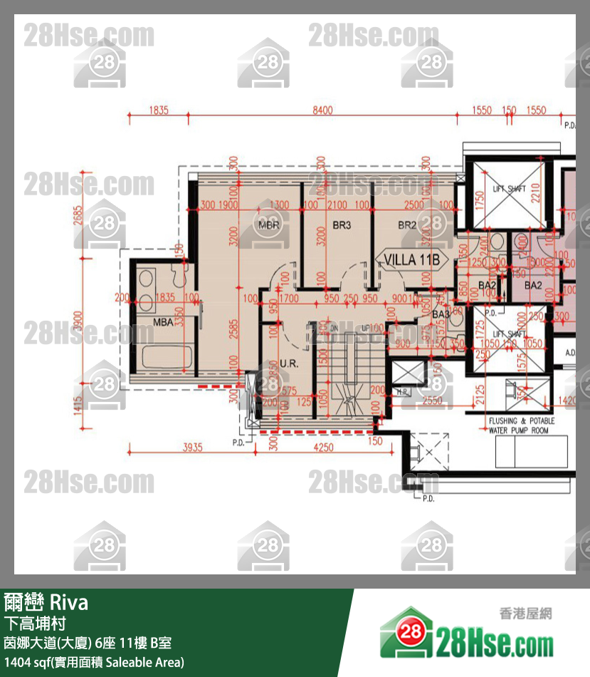 爾巒 茵娜大道(大廈)6座11樓 B室 平面圖