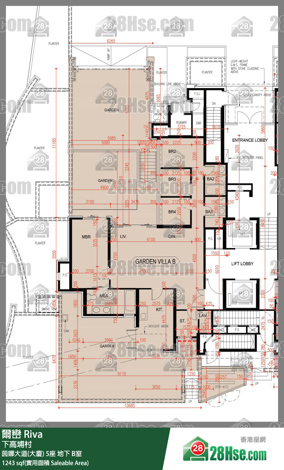 爾巒 茵娜大道(大廈)5座地下 B室 平面圖