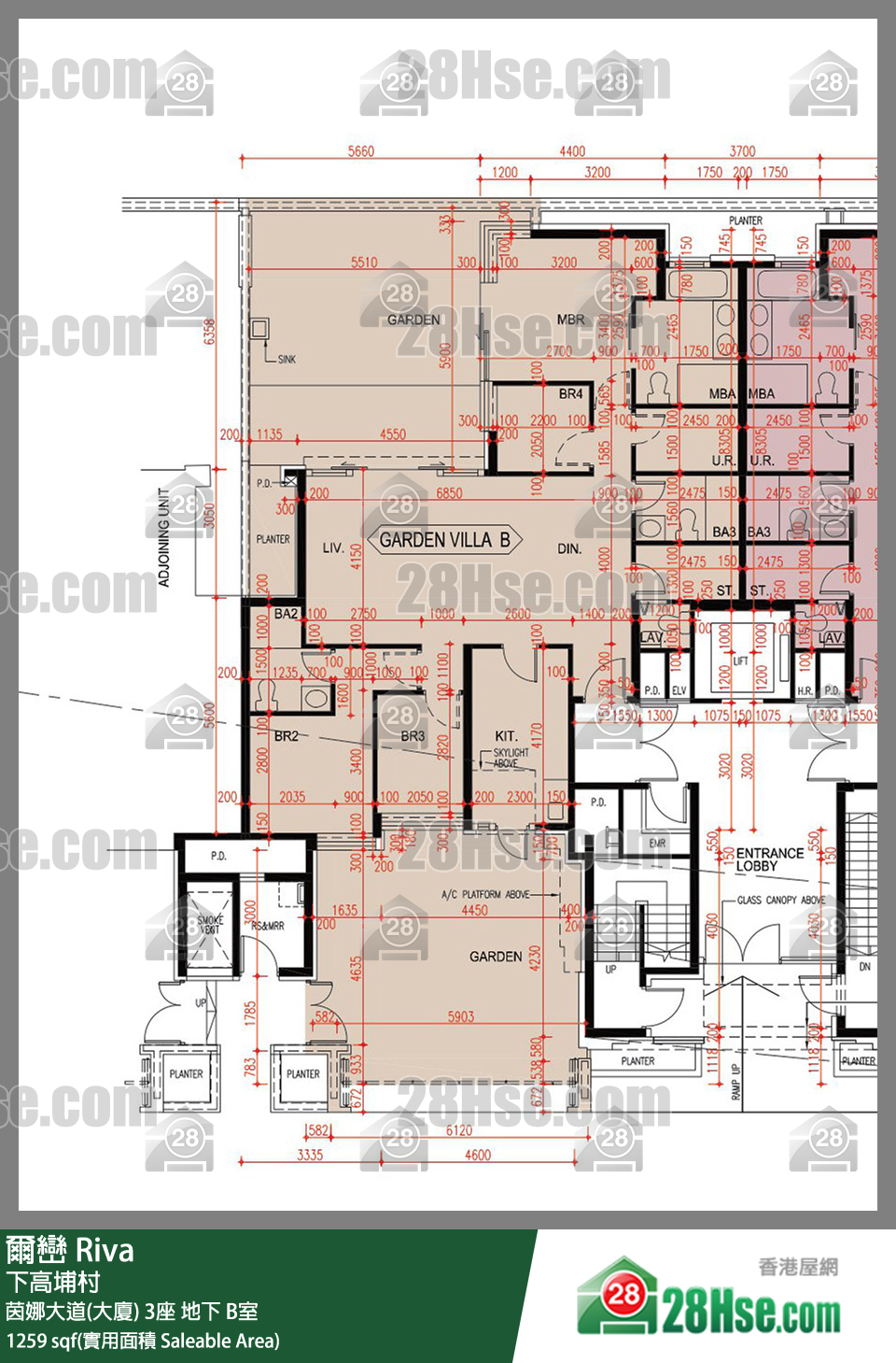 爾巒 茵娜大道(大廈)3座地下 B室 平面圖