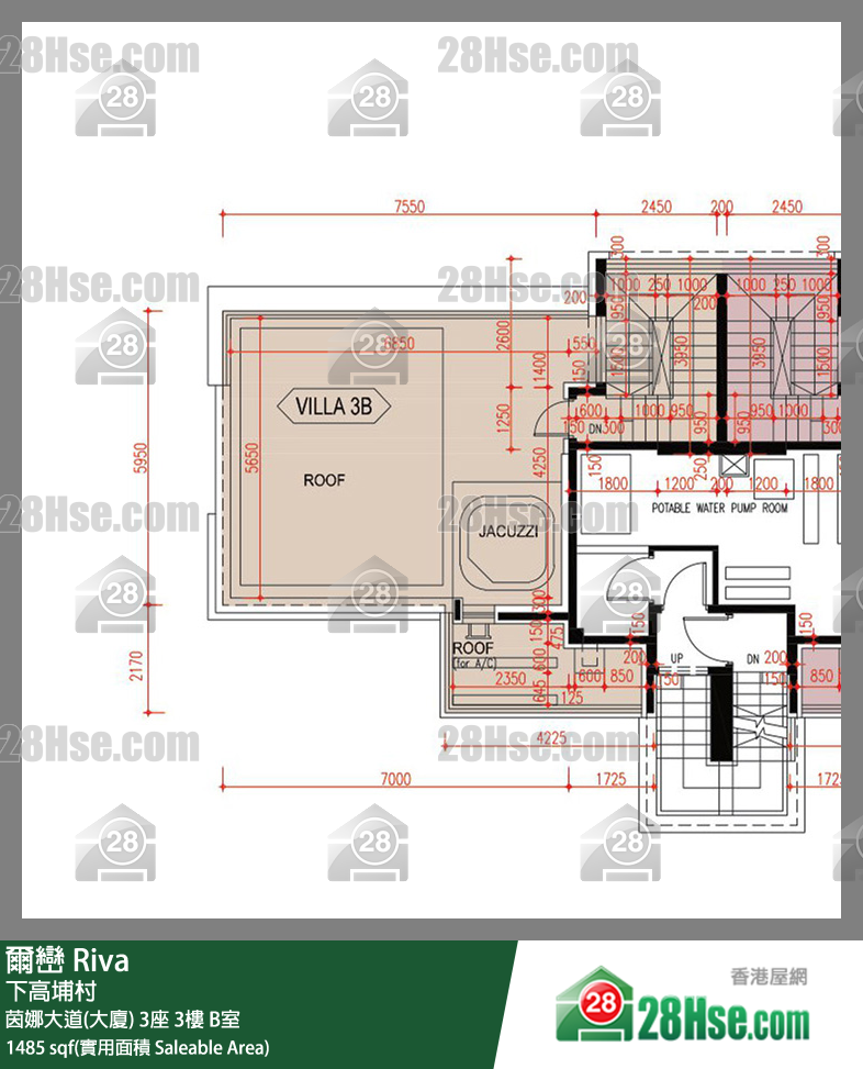 爾巒 茵娜大道(大廈) 3座 3樓 B室 平面圖