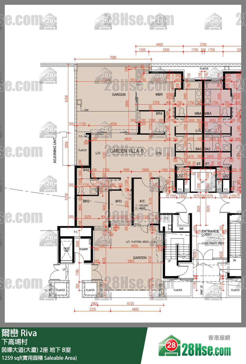爾巒 茵娜大道(大廈) 2座 B室 平面圖
