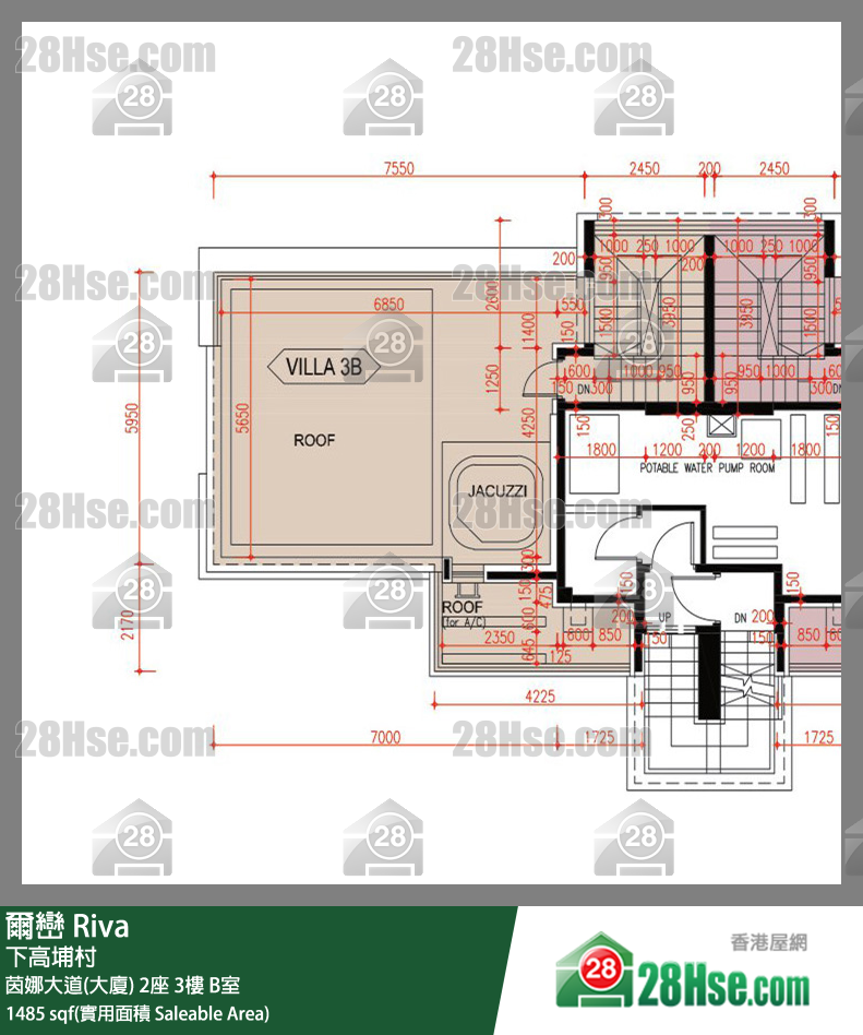 爾巒 茵娜大道(大廈) 2座 3樓 B室 平面圖