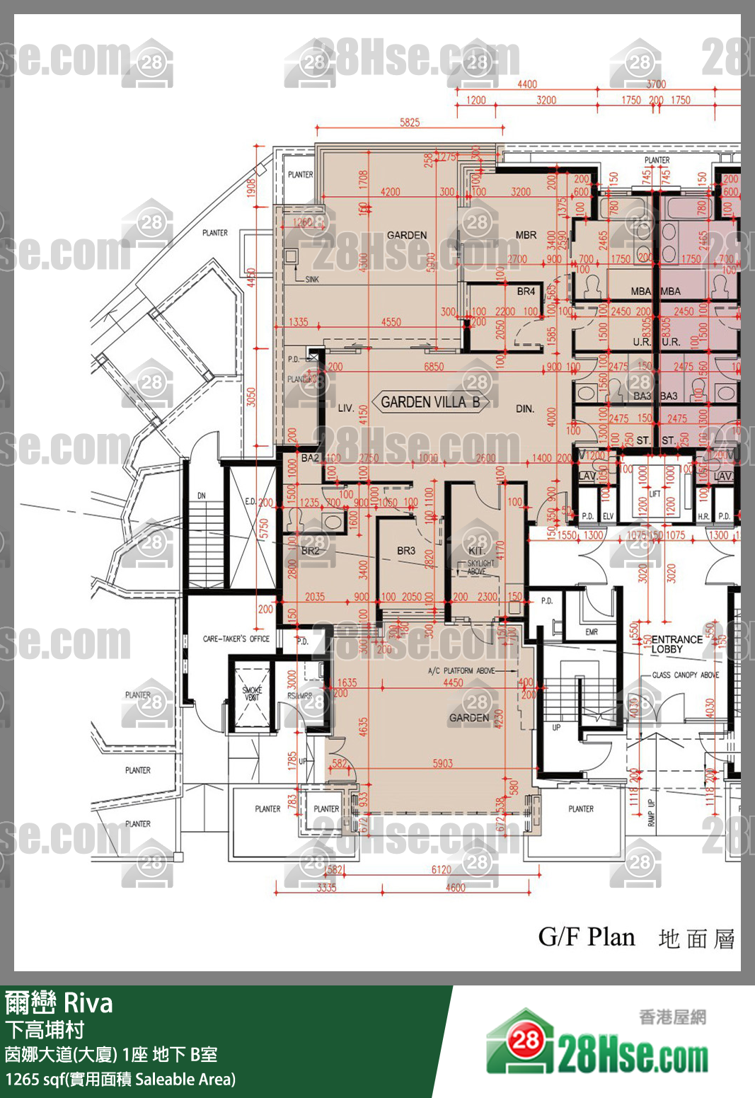 爾巒 茵娜大道(大廈)1座地下 B室 平面圖