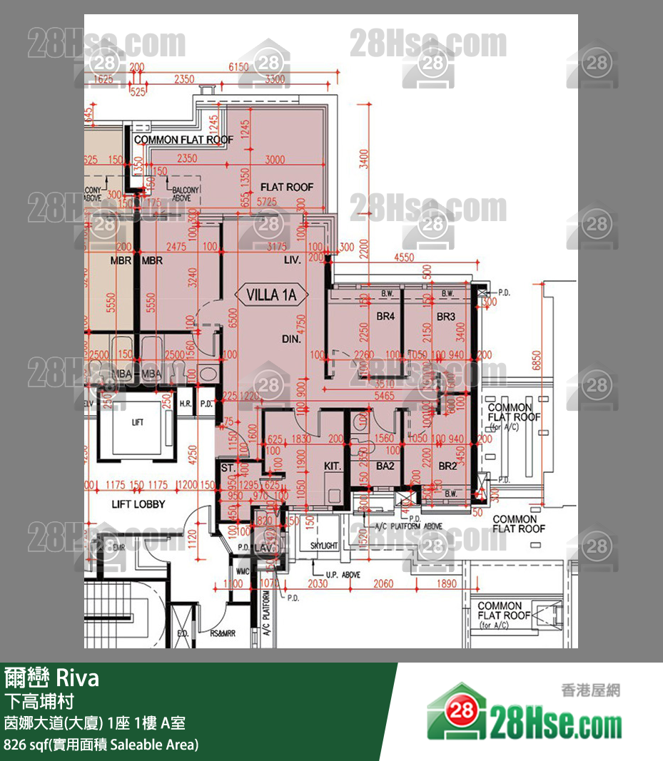 爾巒 茵娜大道(大廈) 1座 1樓 A室 平面圖