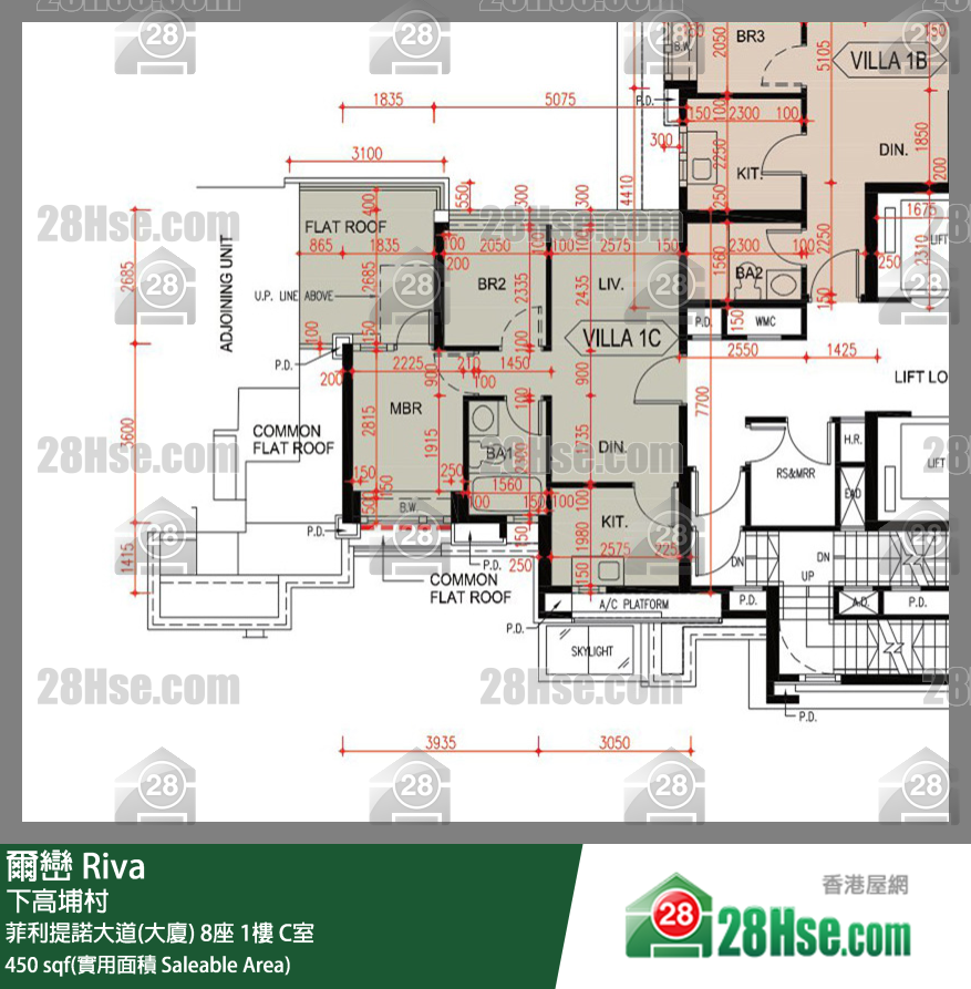 尔峦 菲利提诺大道(大厦)8座1楼 C室 平面图