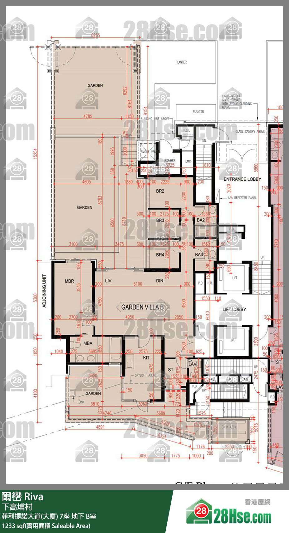 爾巒 菲利提諾大道(大廈)7座地下 B室 平面圖