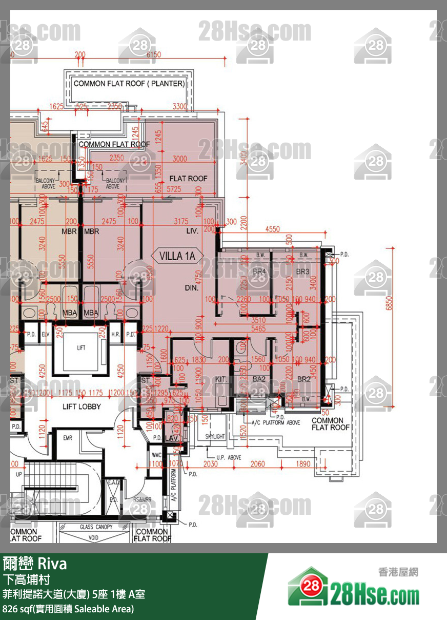 爾巒 菲利提諾大道(大廈)5座1樓 A室 平面圖