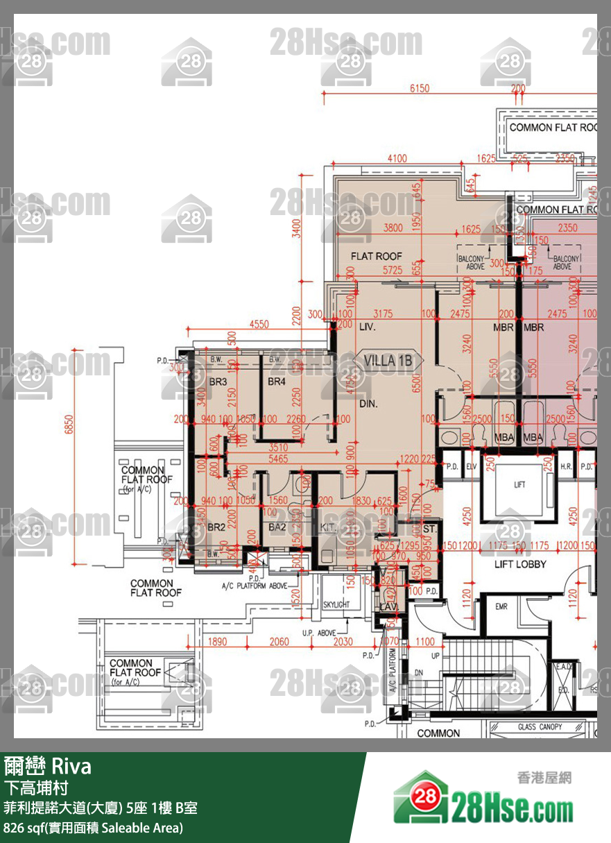 爾巒 菲利提諾大道(大廈)5座1樓 B室 平面圖