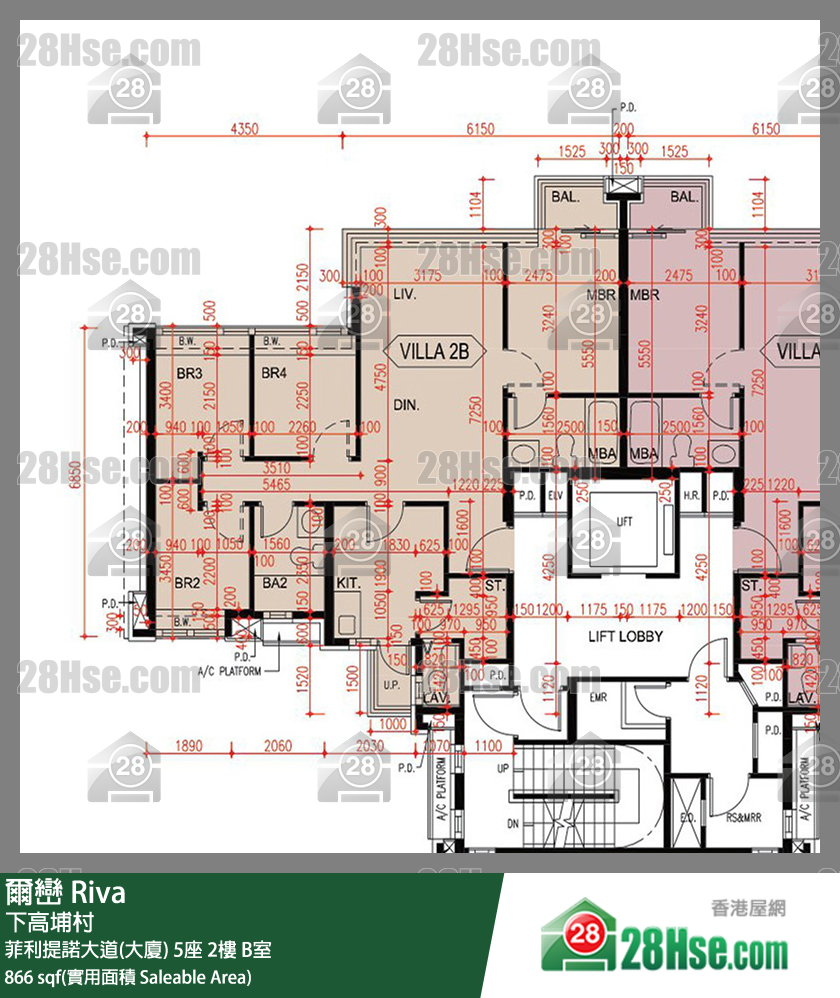 爾巒 菲利提諾大道(大廈)5座2樓 B室 平面圖