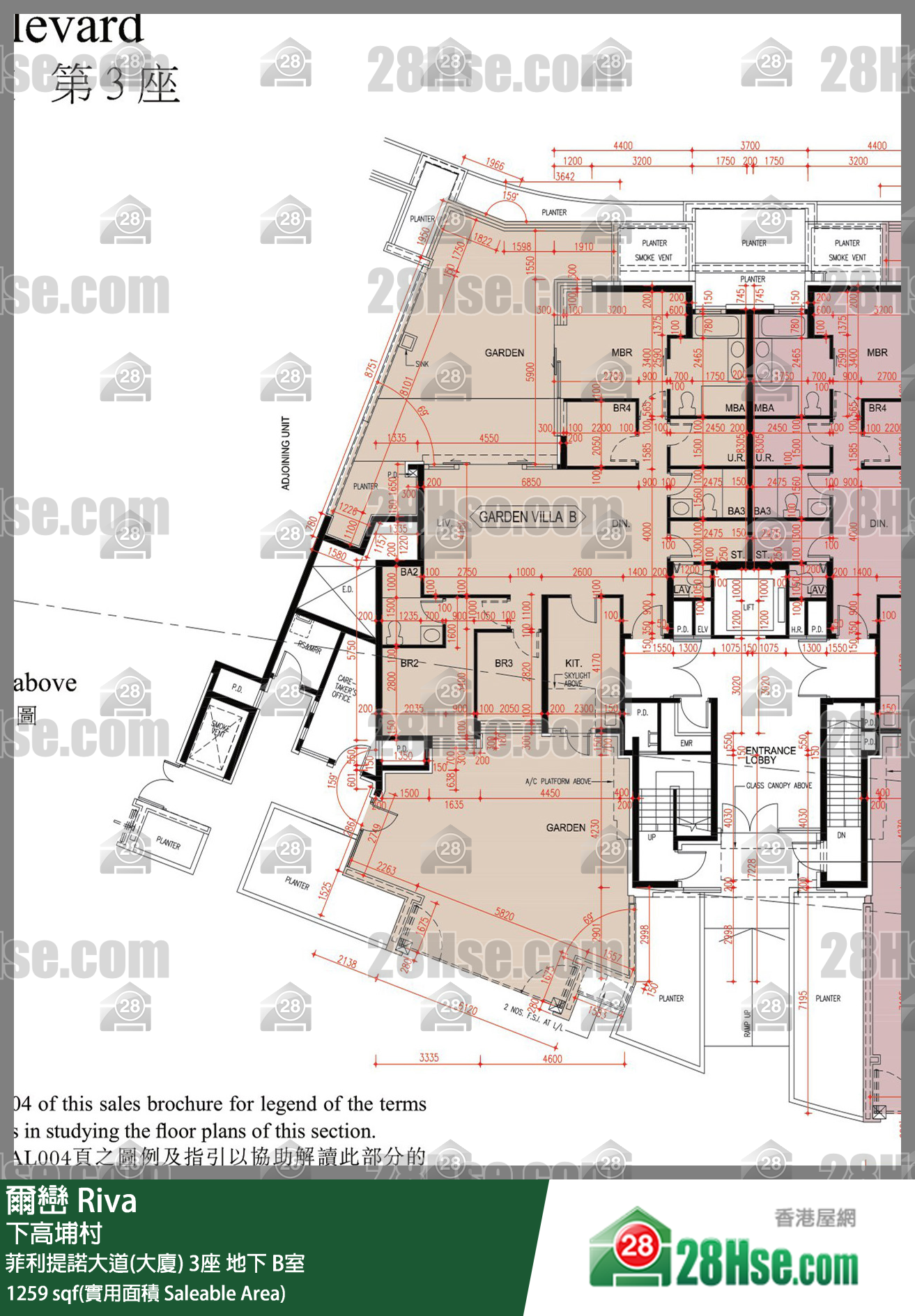 爾巒 菲利提諾大道(大廈)3座地下 B室 平面圖