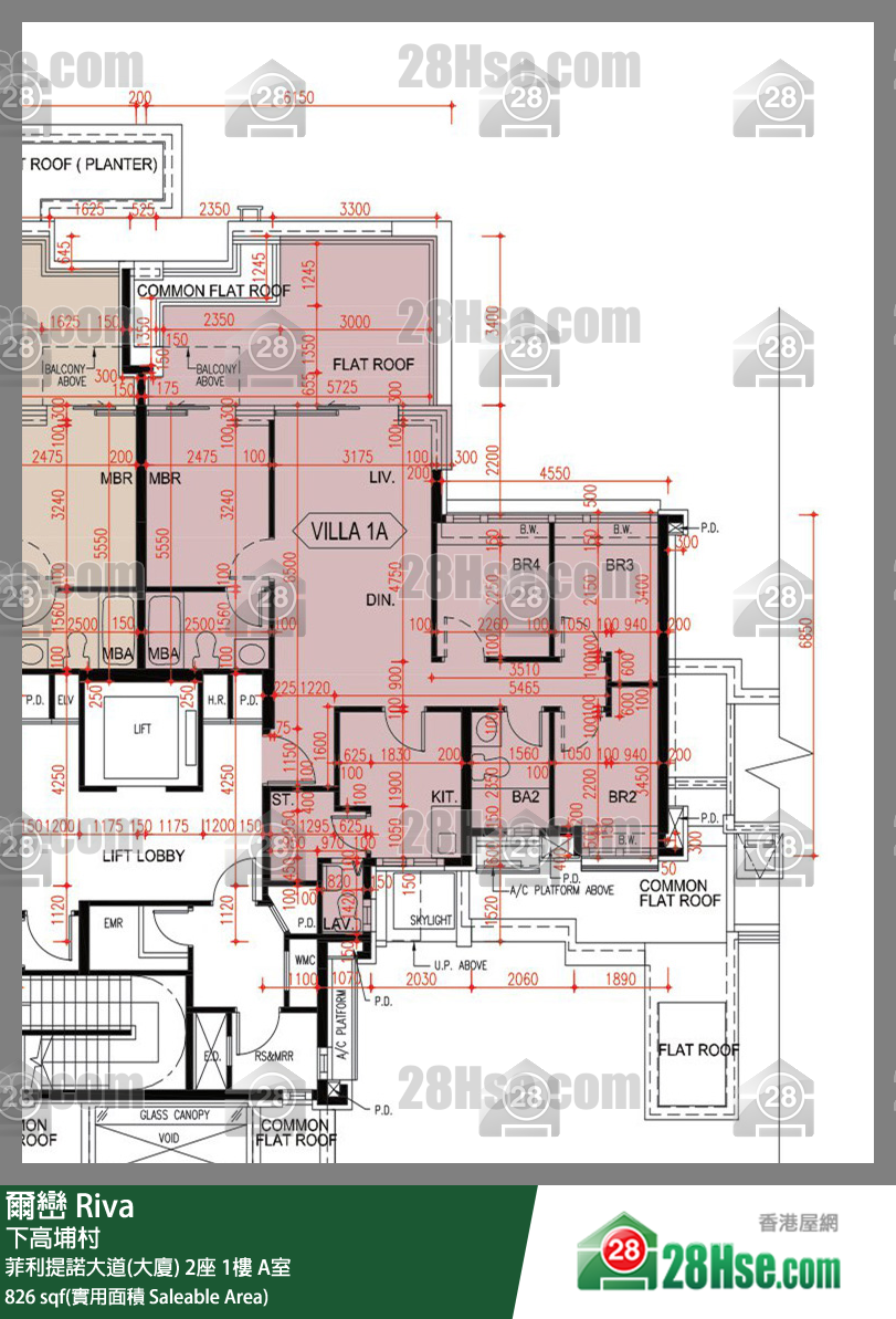 爾巒 單位平面圖(由 28Hse 提供)