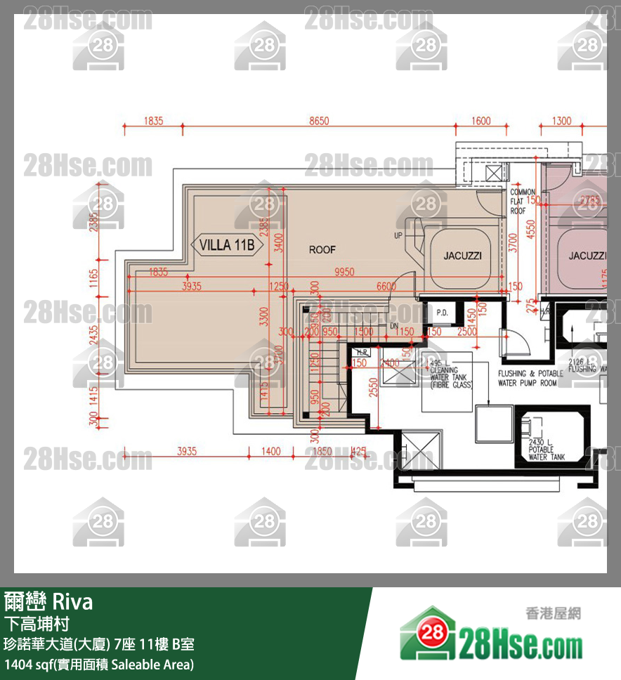 Riva,  Flat B, 11/f, Tower 7, Genova Boulevard FloorPlan