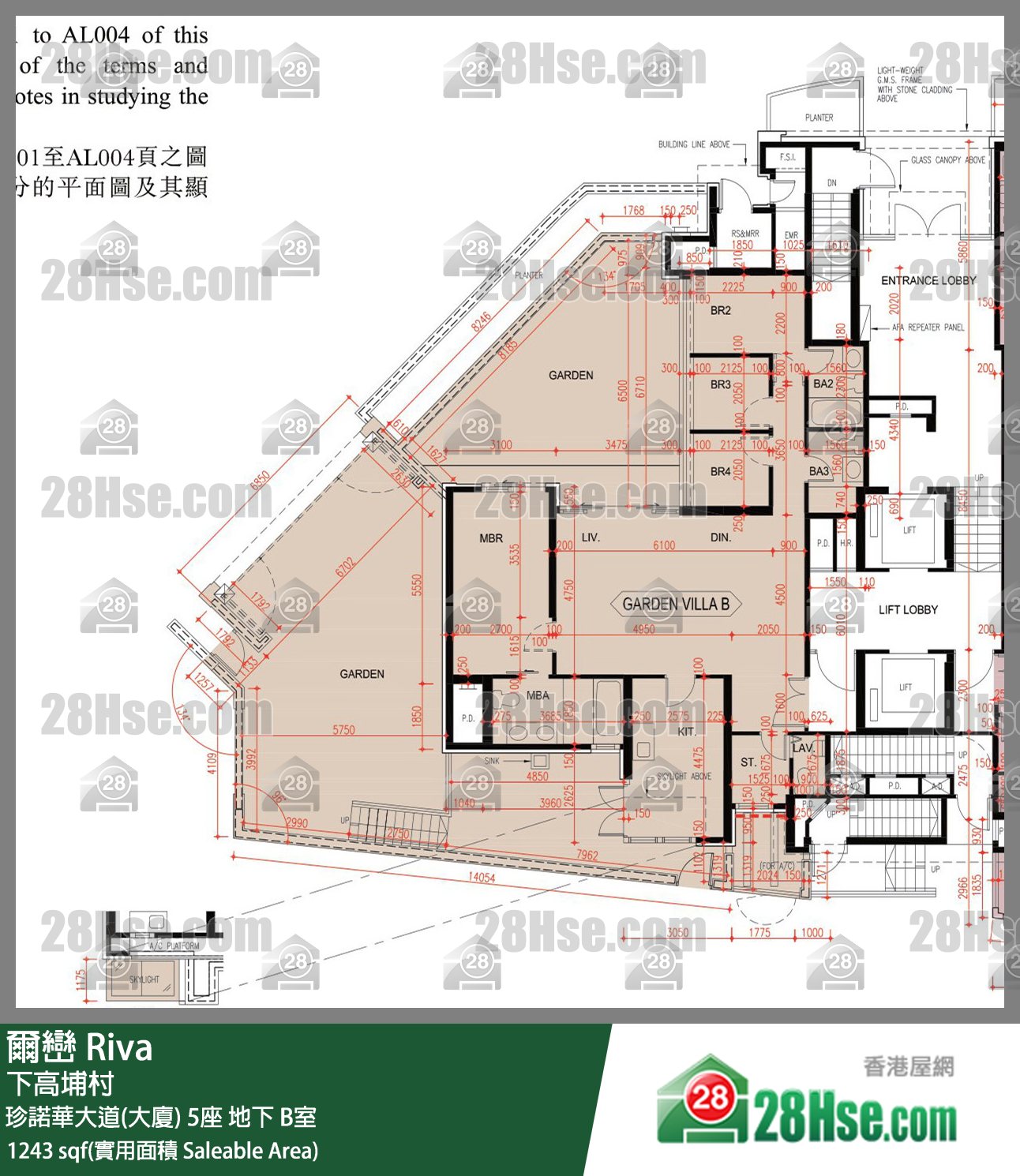 尔峦 珍诺华大道(大厦) 5座 B室 平面图