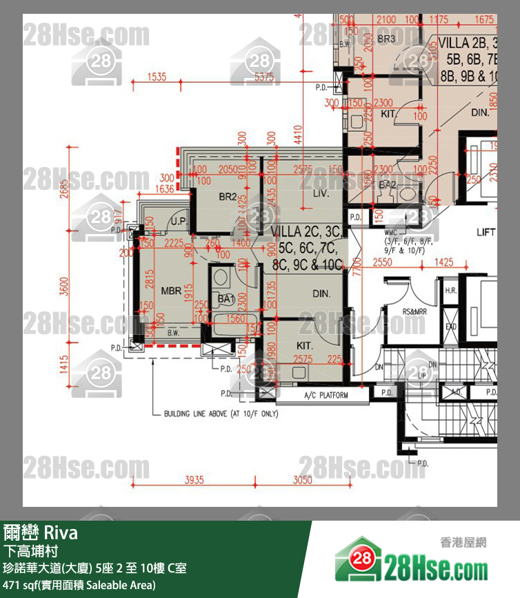 爾巒 珍諾華大道(大廈) 5座 3樓 C室 平面圖