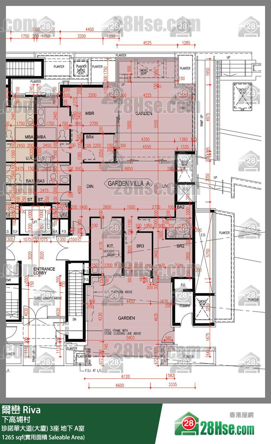 爾巒 珍諾華大道(大廈)3座地下 A室 平面圖