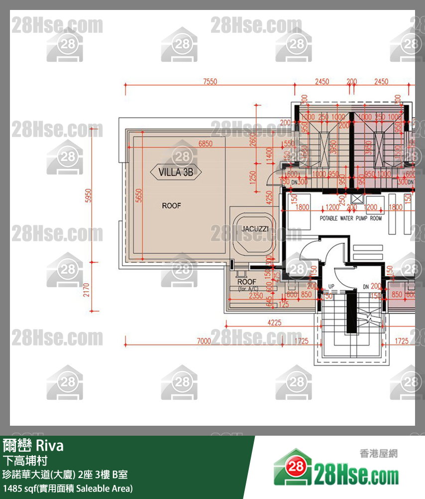 爾巒 珍諾華大道(大廈)2座3樓 B室 平面圖