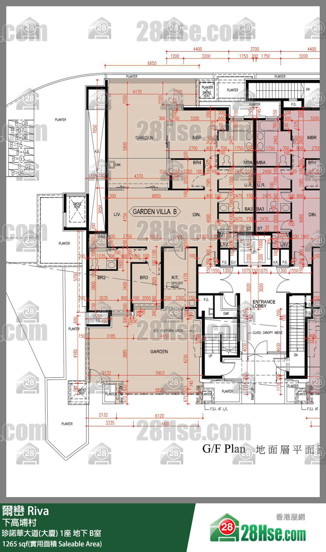 Riva, Flat B, Tower 1, Genova Boulevard FloorPlan