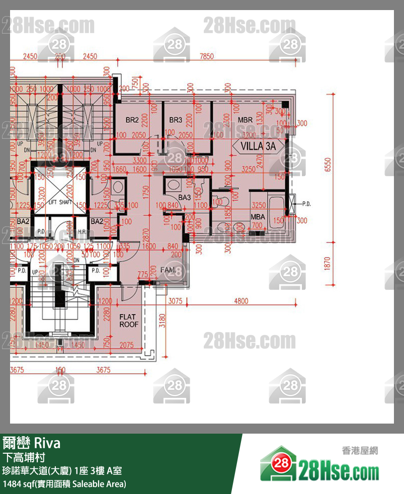 爾巒 珍諾華大道(大廈)1座3樓 A室 平面圖