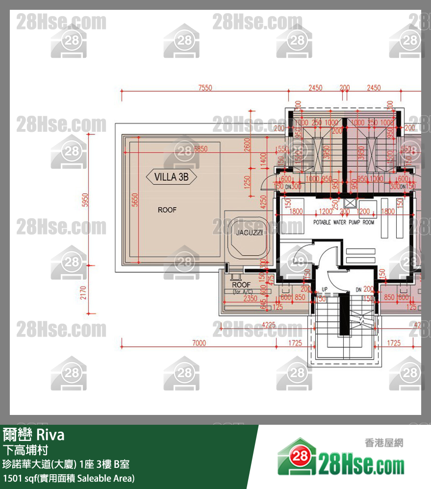 爾巒 珍諾華大道(大廈)1座3樓 B室 平面圖
