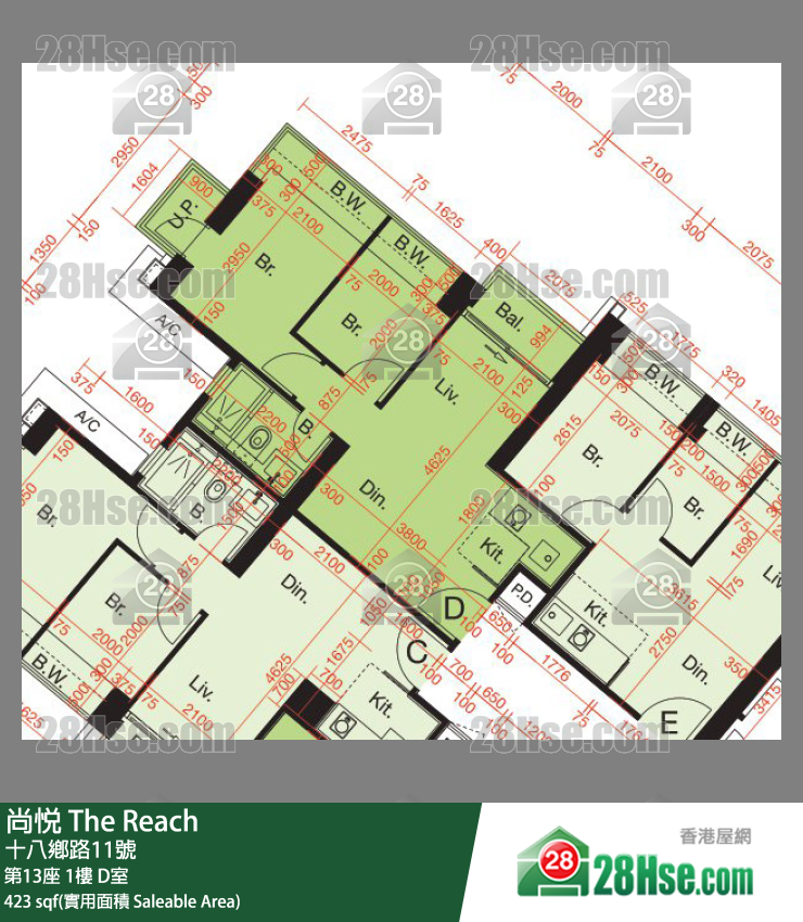 尚悅 第13座1樓 D室 平面圖