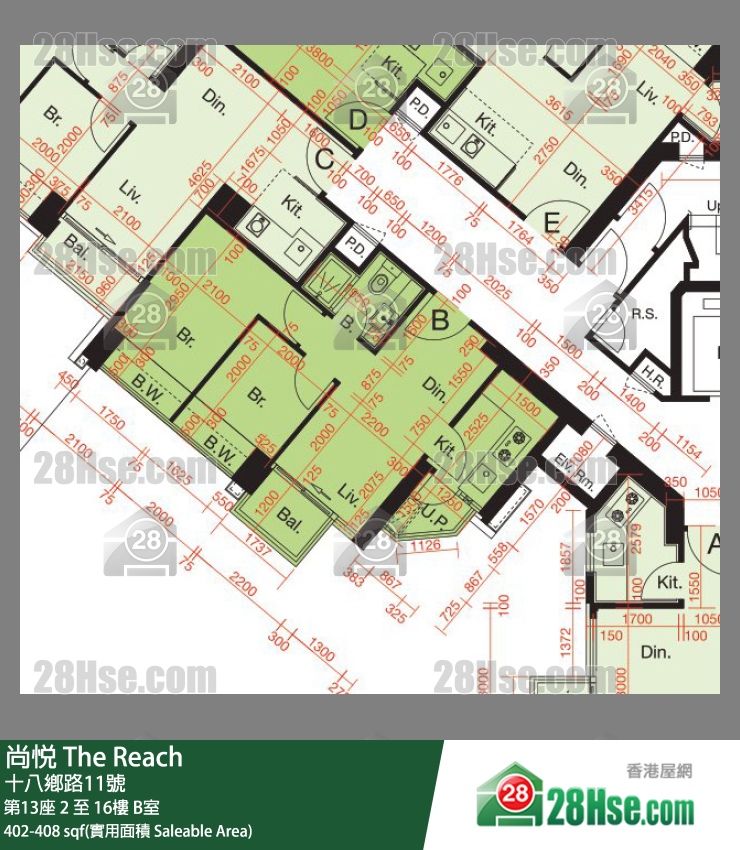 尚悅 第13座16樓 B室 平面圖