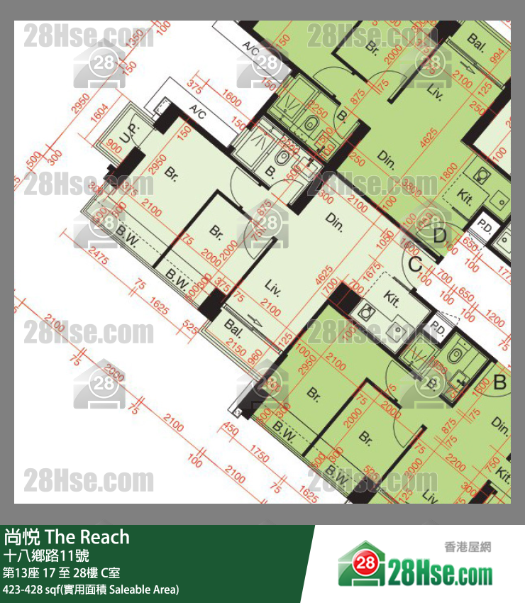 尚悅 第13座 23樓 C室 平面圖