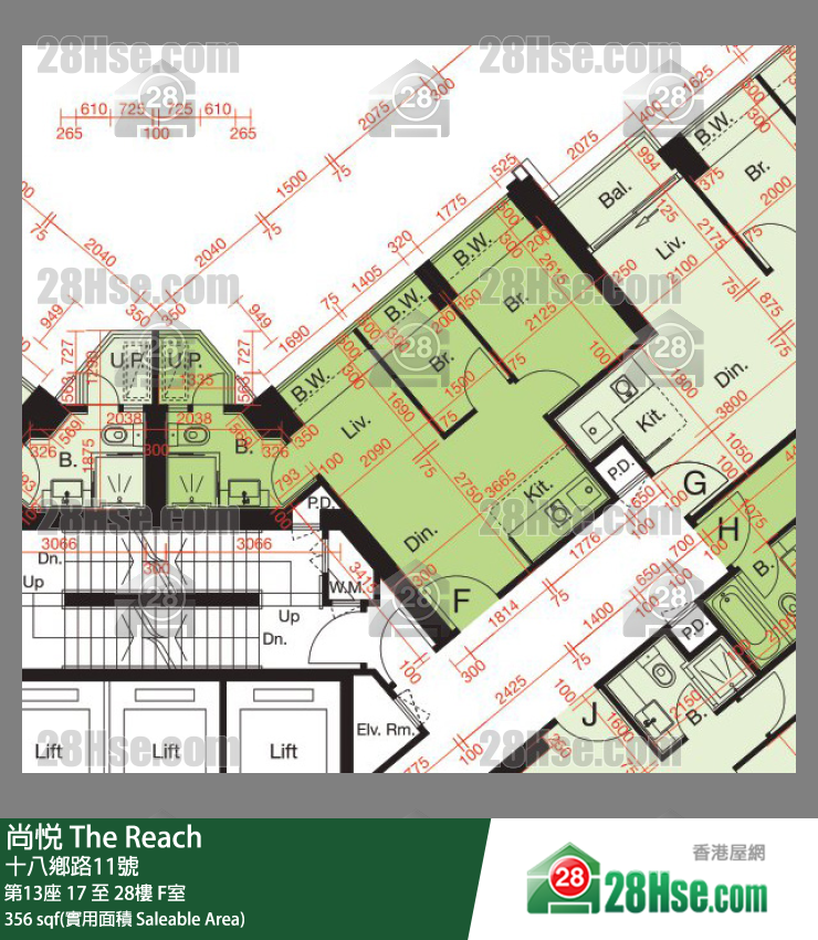 尚悅 第13座21樓 F室 平面圖