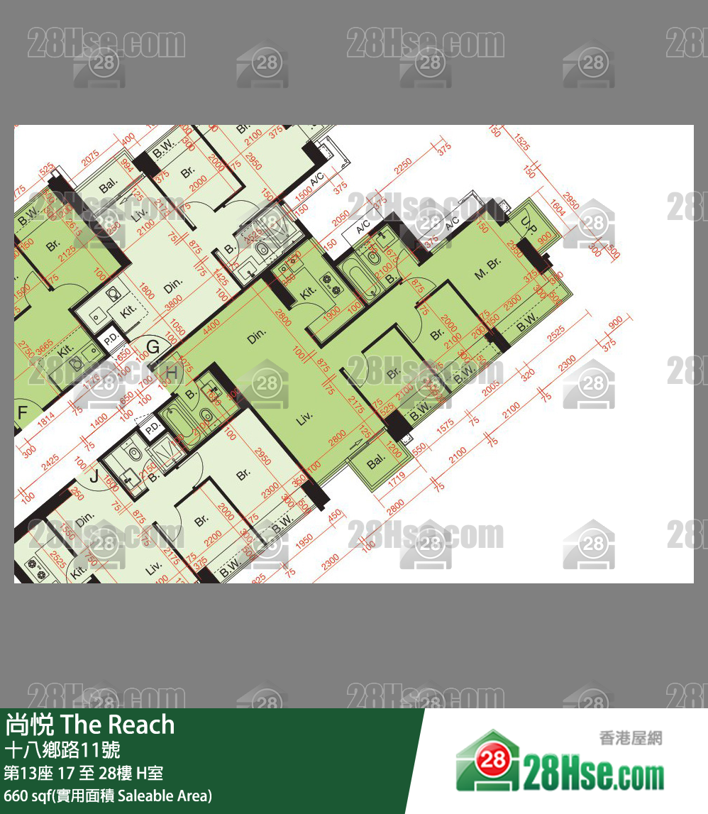尚悅 第13座19樓 H室 平面圖