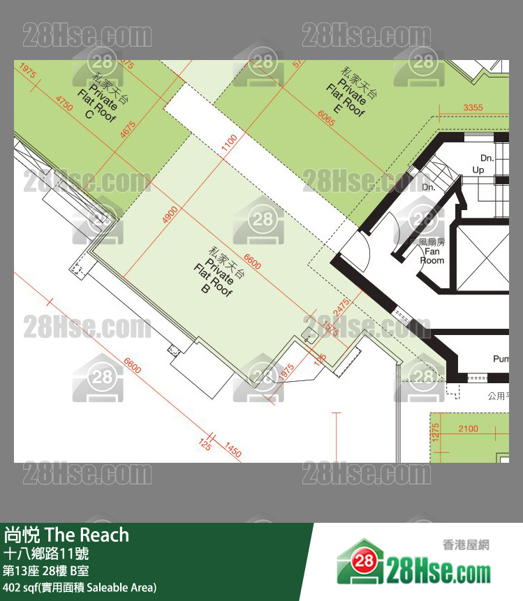尚悅 第13座28樓 B室 平面圖