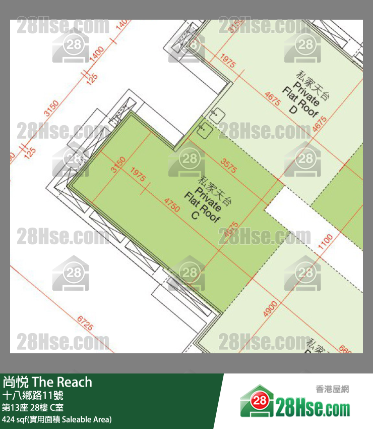 尚悅 第13座 28樓 C室 平面圖