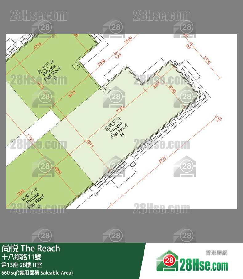 尚悦 第13座28楼 H室 平面图