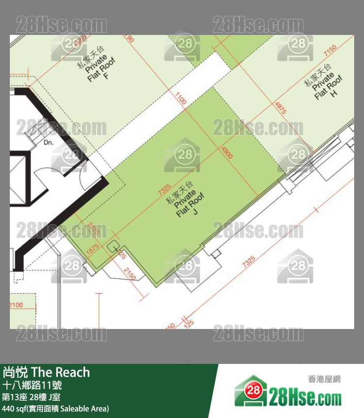 尚悅 第13座28樓 J室 平面圖